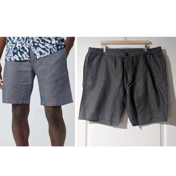 Good Man Brand | Tulum Linen/Cotton Shorts in Indigo Heather - Picture 1 of 14